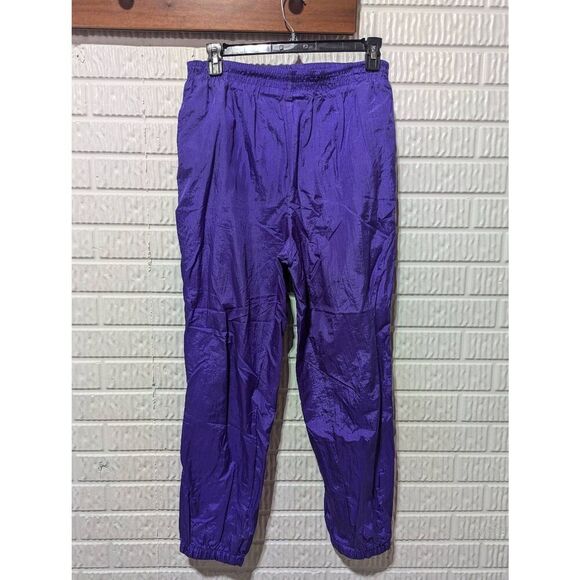 Slade Women's 90's Purple Paisley Polyester Cotton Lined Gold Trim Wind Suit Set - Picture 8 of 8